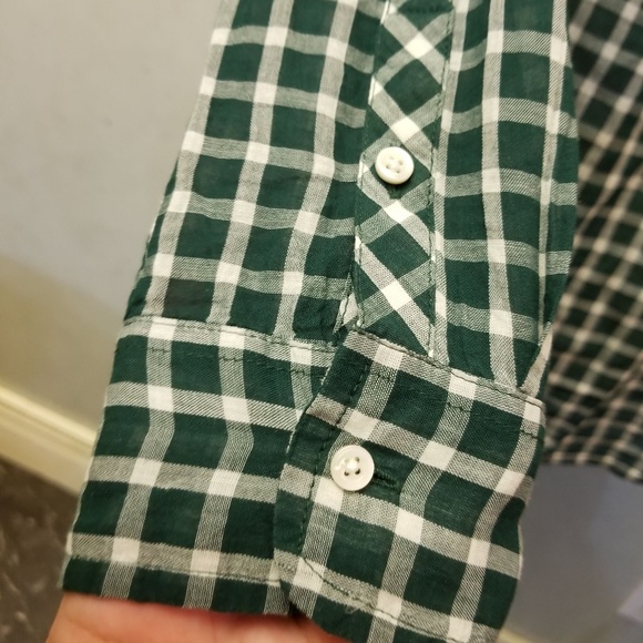 J.Crew green checkered top (G21) - Picture 5 of 7